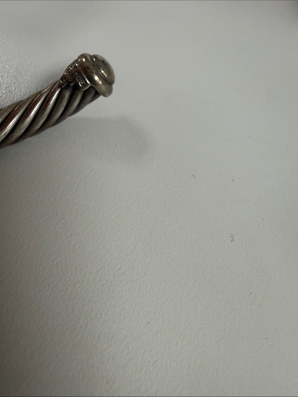 David Yurman Silver Cable Cuff Bracelet with Gold X Accent - Picture 6 of 7